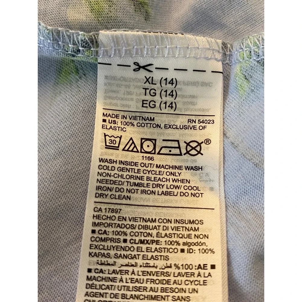 Old Navy Tropical Cami Dress Girls XL 14 Blue  Palm‎ Tree Island Summer Vacation